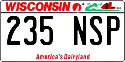 WI license plate 235NSP