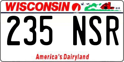 WI license plate 235NSR