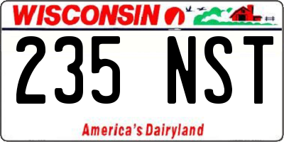 WI license plate 235NST