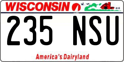 WI license plate 235NSU