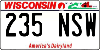 WI license plate 235NSW