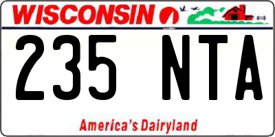 WI license plate 235NTA