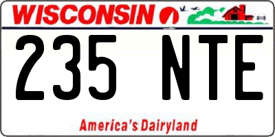 WI license plate 235NTE