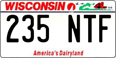 WI license plate 235NTF