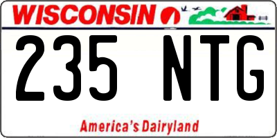 WI license plate 235NTG