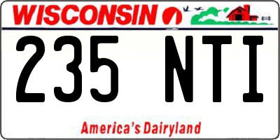 WI license plate 235NTI