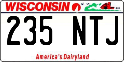 WI license plate 235NTJ