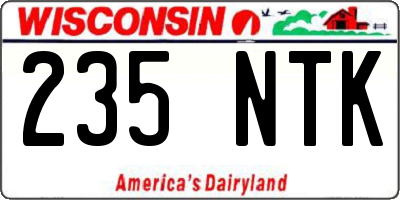 WI license plate 235NTK