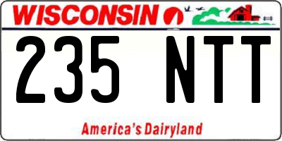 WI license plate 235NTT