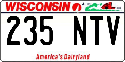 WI license plate 235NTV