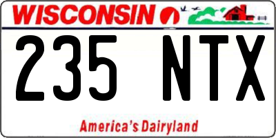 WI license plate 235NTX