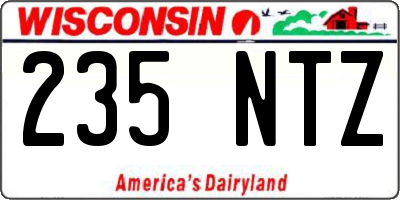 WI license plate 235NTZ