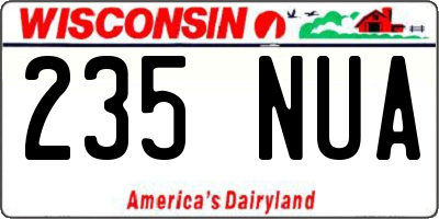WI license plate 235NUA