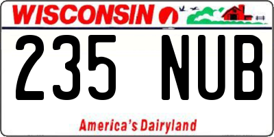 WI license plate 235NUB