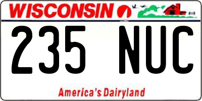 WI license plate 235NUC