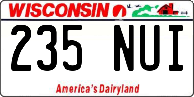 WI license plate 235NUI