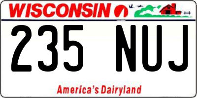 WI license plate 235NUJ