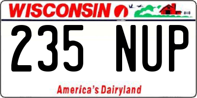 WI license plate 235NUP