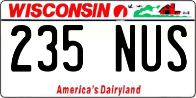 WI license plate 235NUS