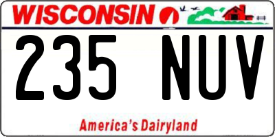 WI license plate 235NUV