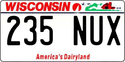 WI license plate 235NUX