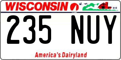 WI license plate 235NUY