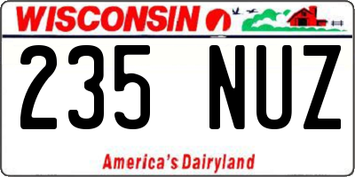 WI license plate 235NUZ