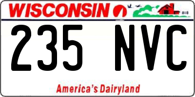 WI license plate 235NVC