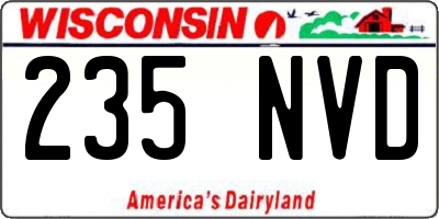 WI license plate 235NVD