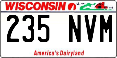 WI license plate 235NVM