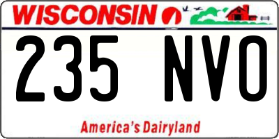 WI license plate 235NVO