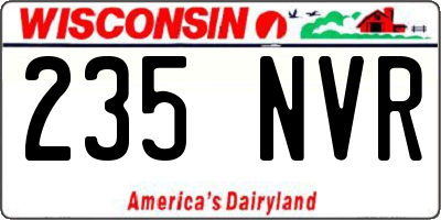 WI license plate 235NVR