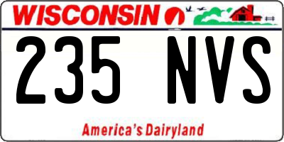 WI license plate 235NVS