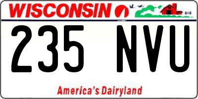 WI license plate 235NVU