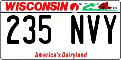 WI license plate 235NVY