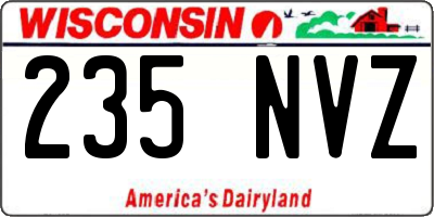 WI license plate 235NVZ