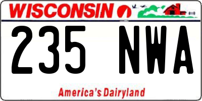 WI license plate 235NWA