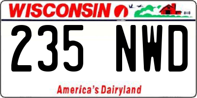 WI license plate 235NWD