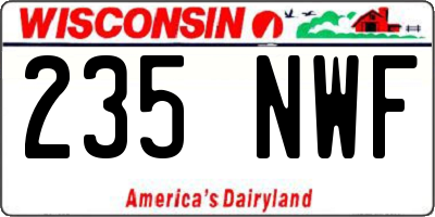 WI license plate 235NWF
