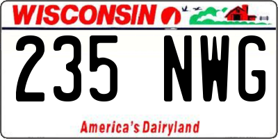 WI license plate 235NWG