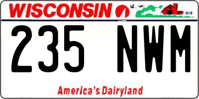 WI license plate 235NWM