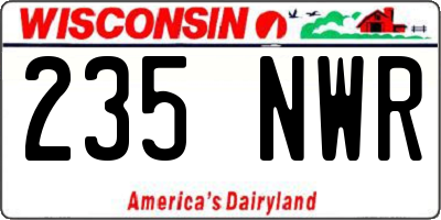 WI license plate 235NWR