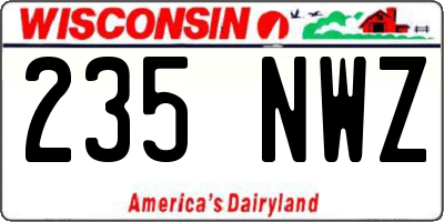 WI license plate 235NWZ