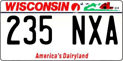 WI license plate 235NXA