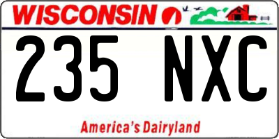 WI license plate 235NXC