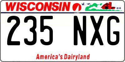 WI license plate 235NXG