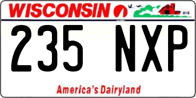 WI license plate 235NXP