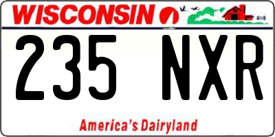 WI license plate 235NXR