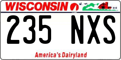 WI license plate 235NXS