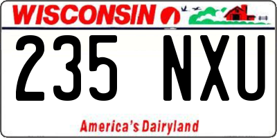 WI license plate 235NXU